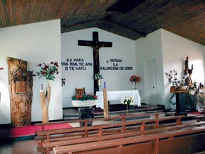 Inside Hanga Roa church